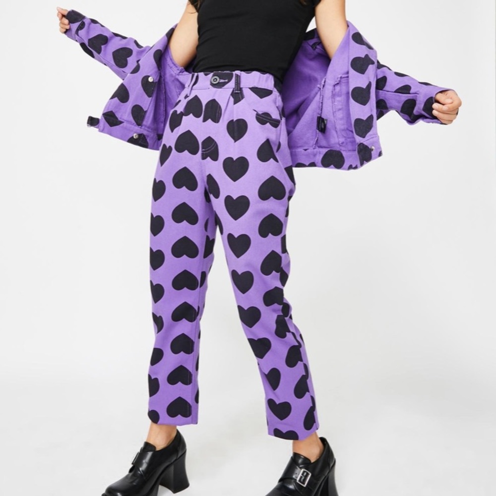 Lazy Oaf Heart Burn Cropped Jeans